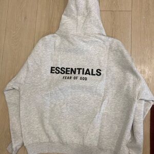 Essentials Light Gray Hoodie Sweater